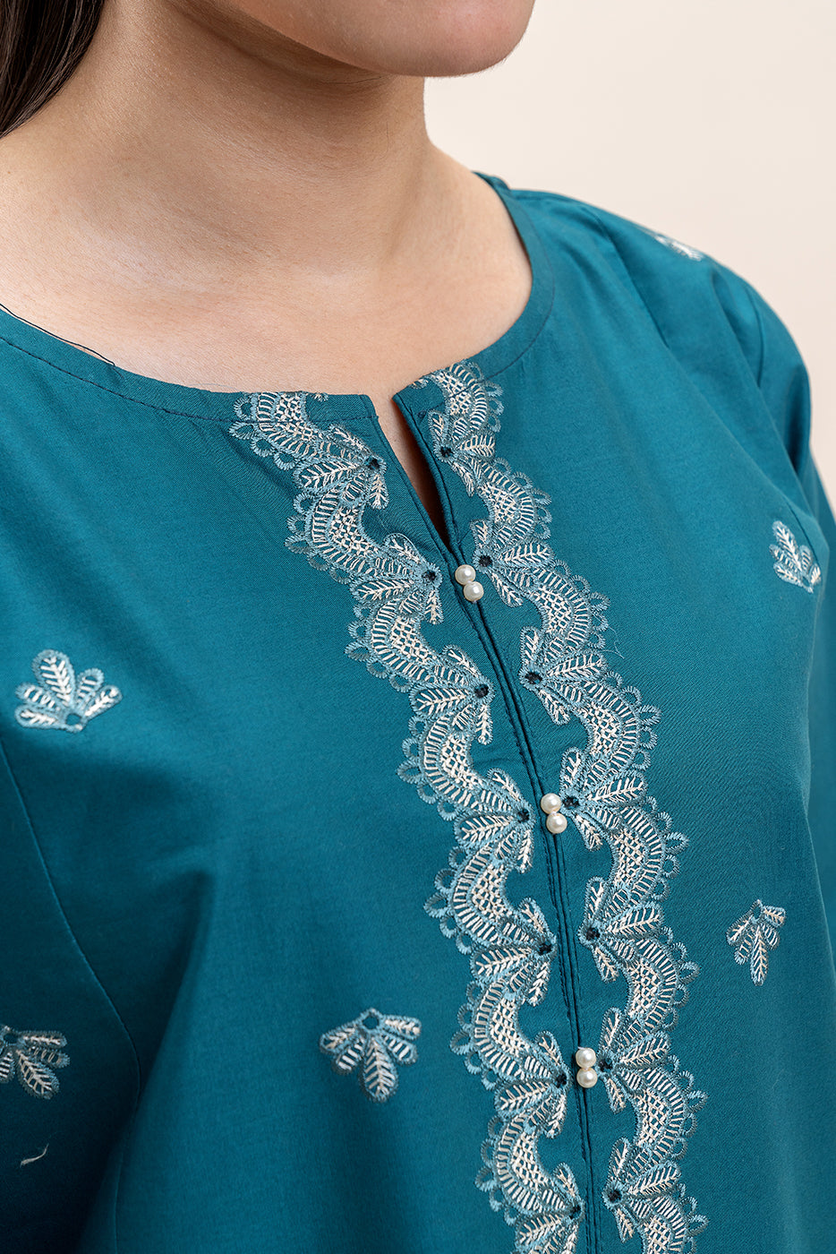 3 PIECE EMBROIDERED LAWN SUIT-SPRUCE AURA (UNSTITCHED)