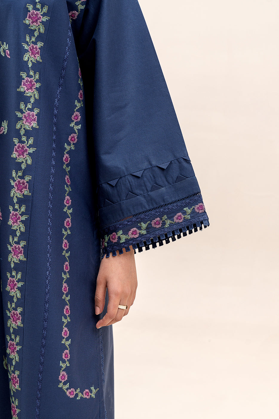 2 PIECE EMBROIDERED LAWN SUIT-CERULEAN TRIBE (UNSTITCHED)