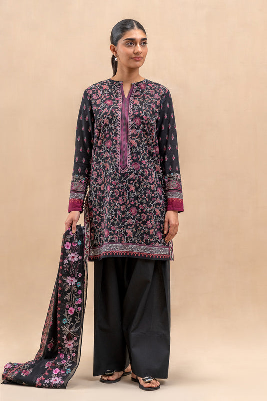3 PIECE PRINTED LAWN SUIT-ETHNIC BLOOM (UNSTITCHED)