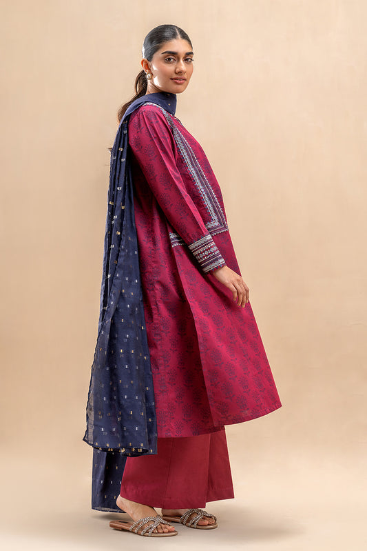 2 PIECE EMBROIDERED JACQUARD SUIT-CRIMSON VERVE (UNSTITCHED)