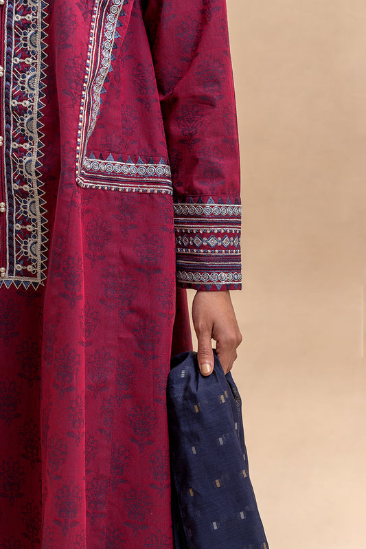 2 PIECE EMBROIDERED JACQUARD SUIT-CRIMSON VERVE (UNSTITCHED)