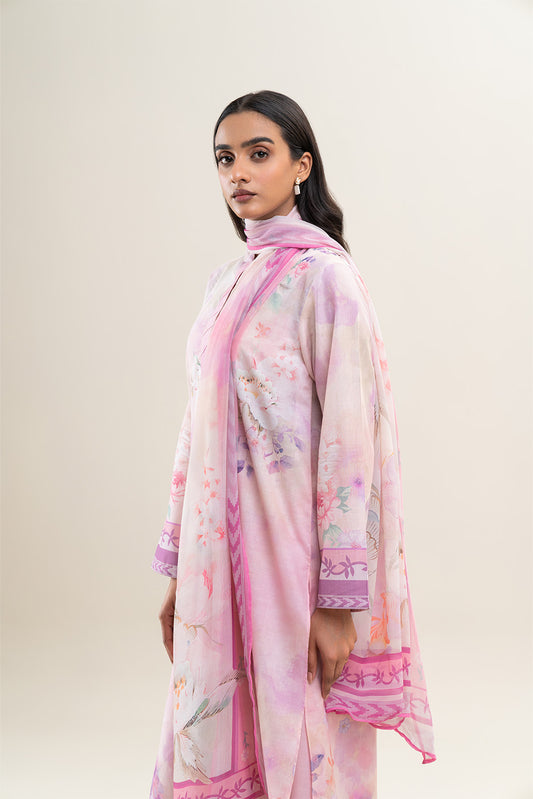 3 PIECE PRINTED LAWN SUIT-FLORAL HAZE (UNSTITCHED)