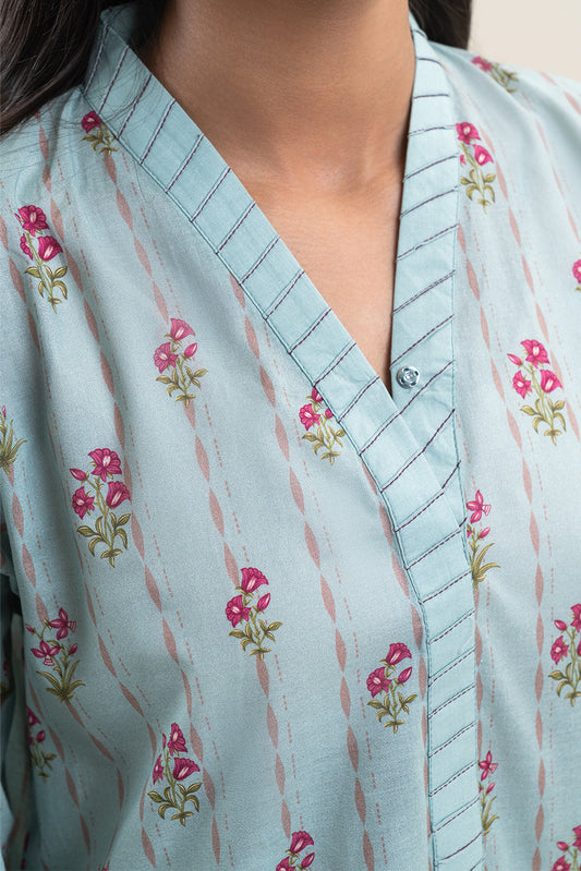 3 PIECE EMBROIDERED LAWN SUIT-PALE TURQOISE (UNSTITCHED)