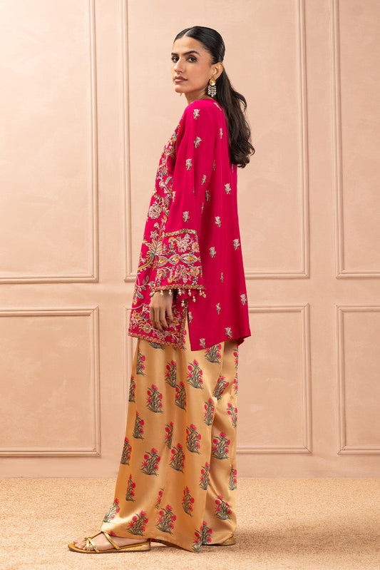 EMBROIDERED RAW SILK SHIRT (LUXURY PRET)