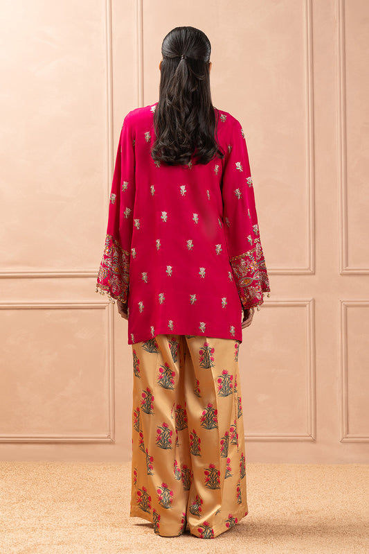 EMBROIDERED RAW SILK SHIRT (LUXURY PRET)