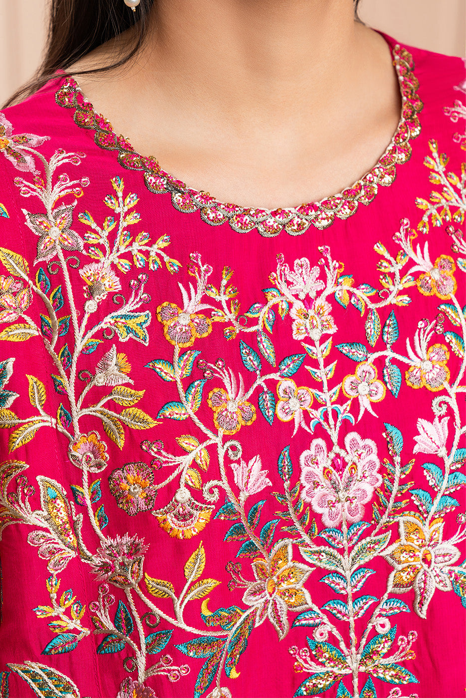 EMBROIDERED RAW SILK SHIRT (LUXURY PRET)