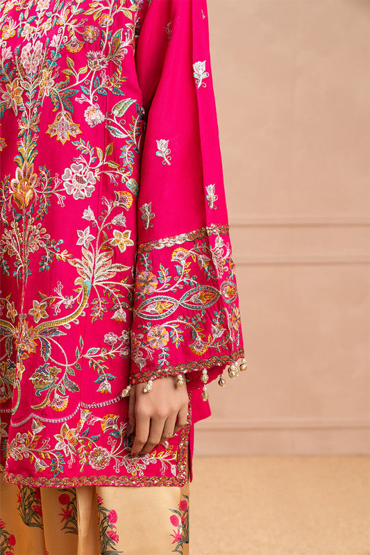 EMBROIDERED RAW SILK SHIRT (LUXURY PRET)