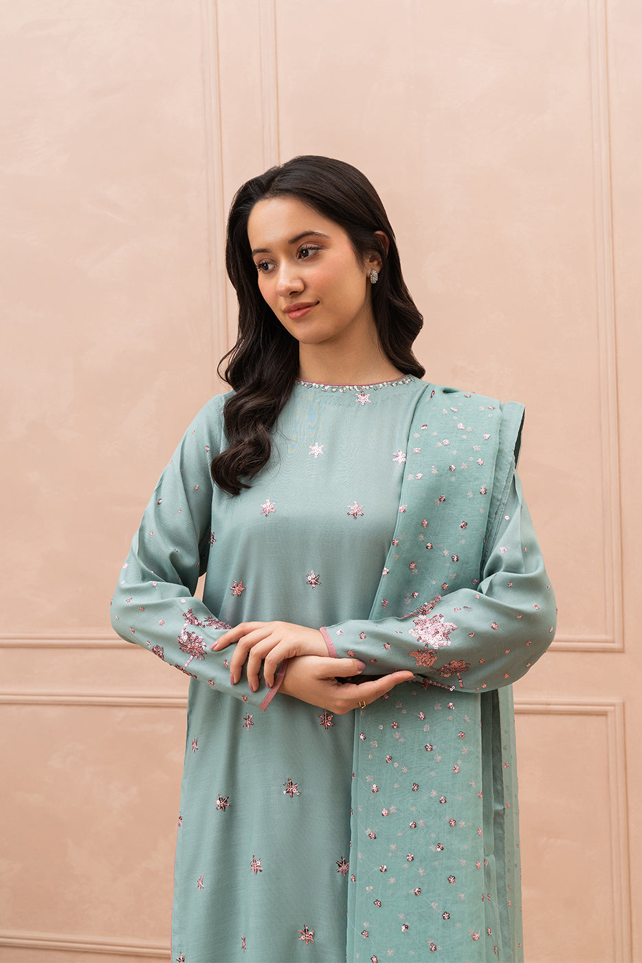 3 PIECE EMBROIDERED RAW SILK SUIT (LUXURY PRET)