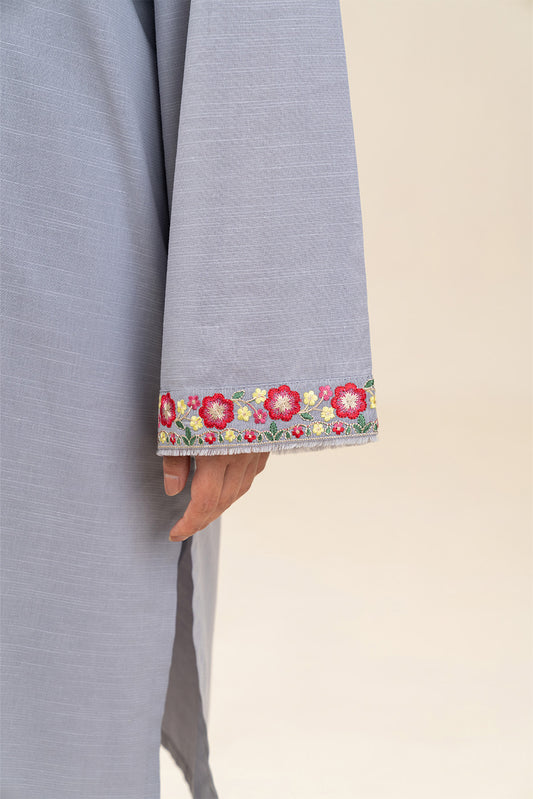 2 PIECE EMBROIDERED SLUB SUIT (PRET)