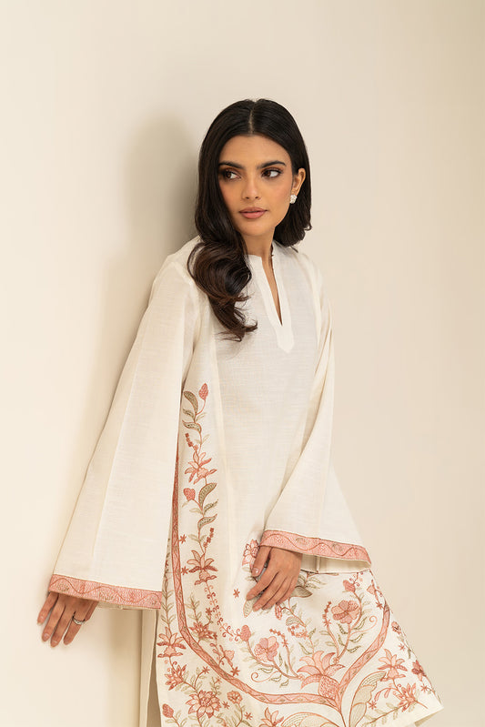 EMBROIDERED SLUB SHIRT (PRET)