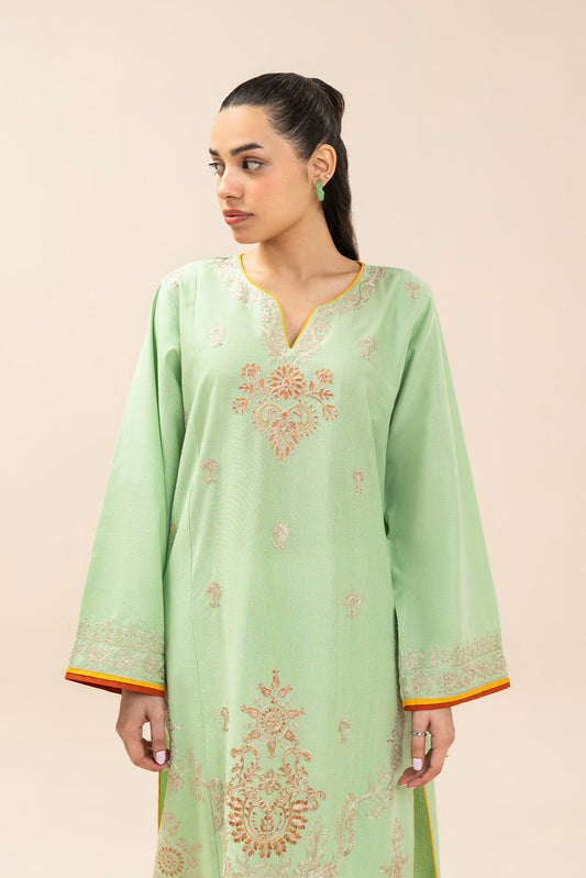 EMBROIDERED SLUB SHIRT (PRET)