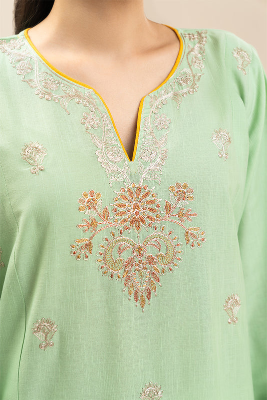 EMBROIDERED SLUB SHIRT (PRET)