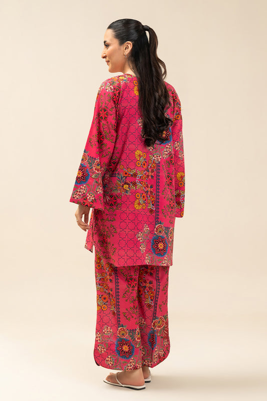 2 PIECE PRINTED LUREX LAWN SUIT (PRET)