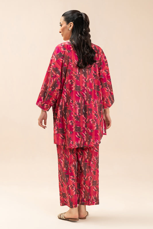 2 PIECE PRINTED  LUREX LAWN SUIT (PRET)