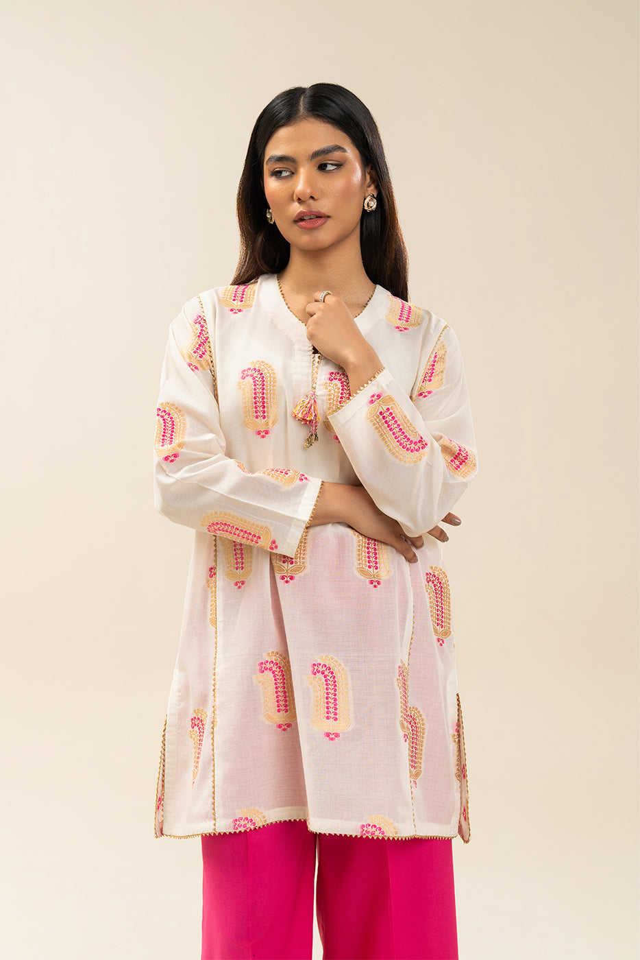 2 PIECE EMBROIDERED DANIER DOBBY SUIT (PRET)