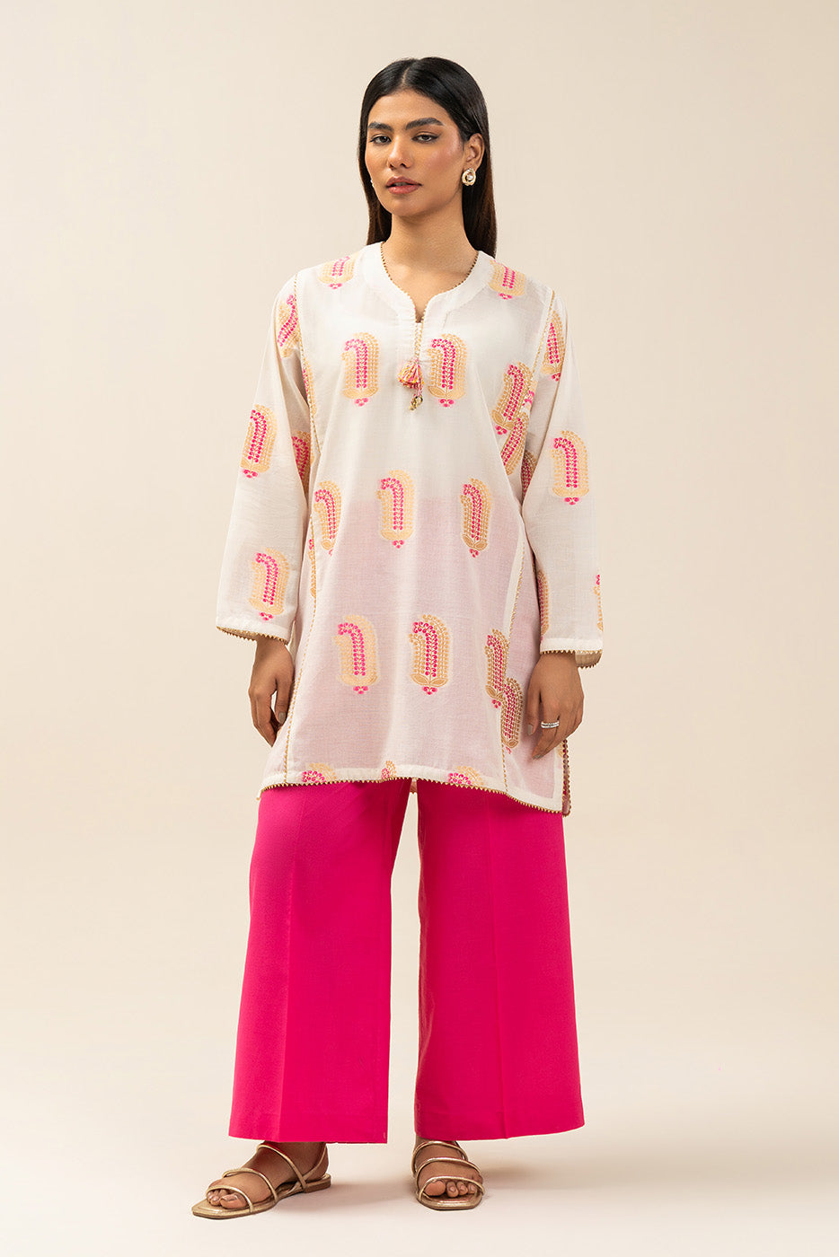 2 PIECE EMBROIDERED DANIER DOBBY SUIT (PRET)