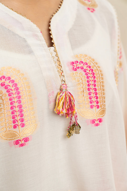 2 PIECE EMBROIDERED DANIER DOBBY SUIT (PRET)