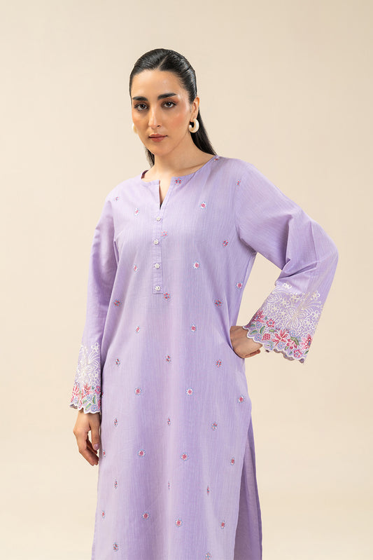 2 PIECE EMBROIDERED CHAMBRAY SUIT (PRET)