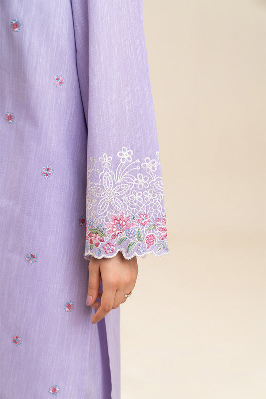 2 PIECE EMBROIDERED CHAMBRAY SUIT (PRET)