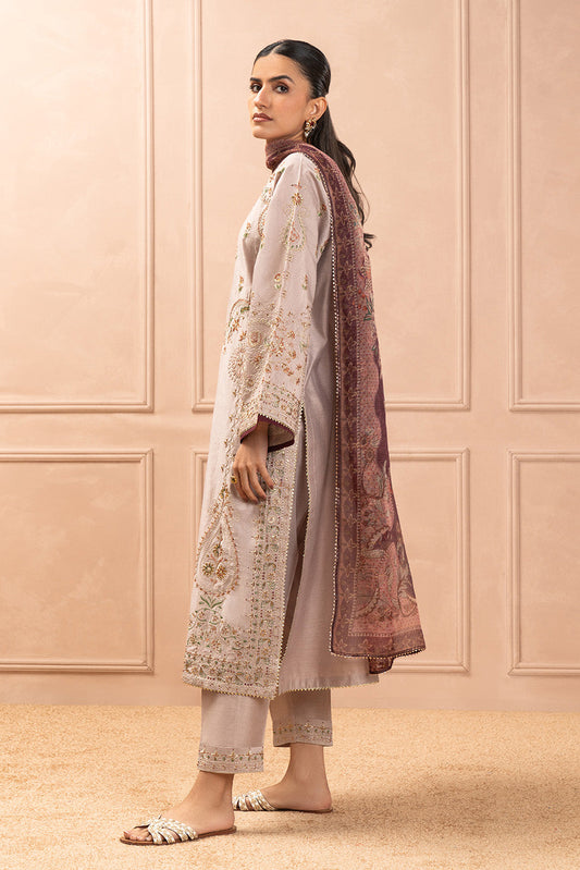 3 PIECE EMBROIDERED TWO TONE SUIT (LUXURY PRET)