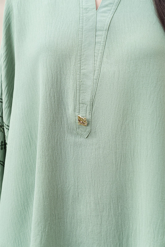 2 PIECE EMBROIDERED POLY CREPE SUIT (FLOW)
