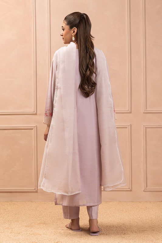 3 PIECE EMBROIDERED GOLD ZARI SUIT (HIGH CASUAL)