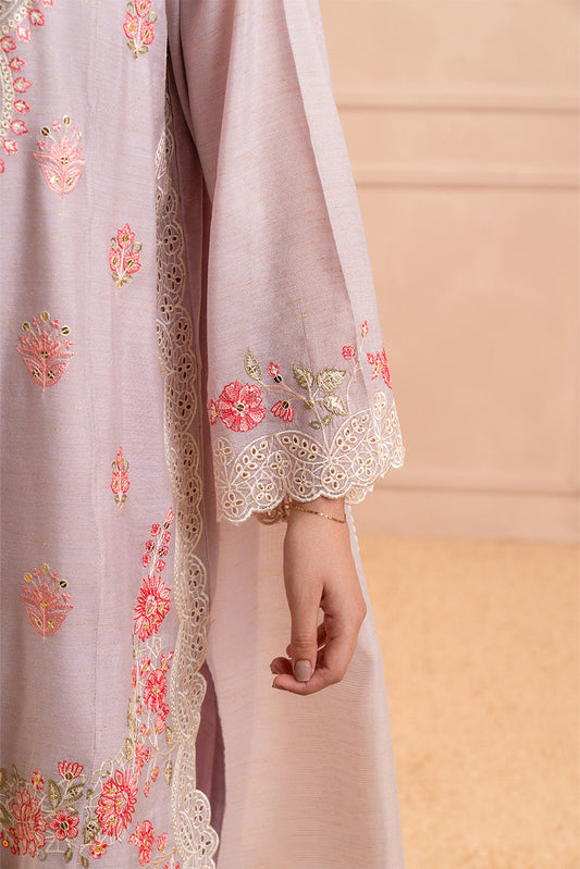 3 PIECE EMBROIDERED GOLD ZARI SUIT (HIGH CASUAL)