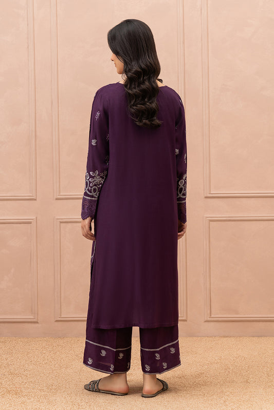 2 PIECE EMBROIDERED RAW SILK SUIT (LUXURY PRET)