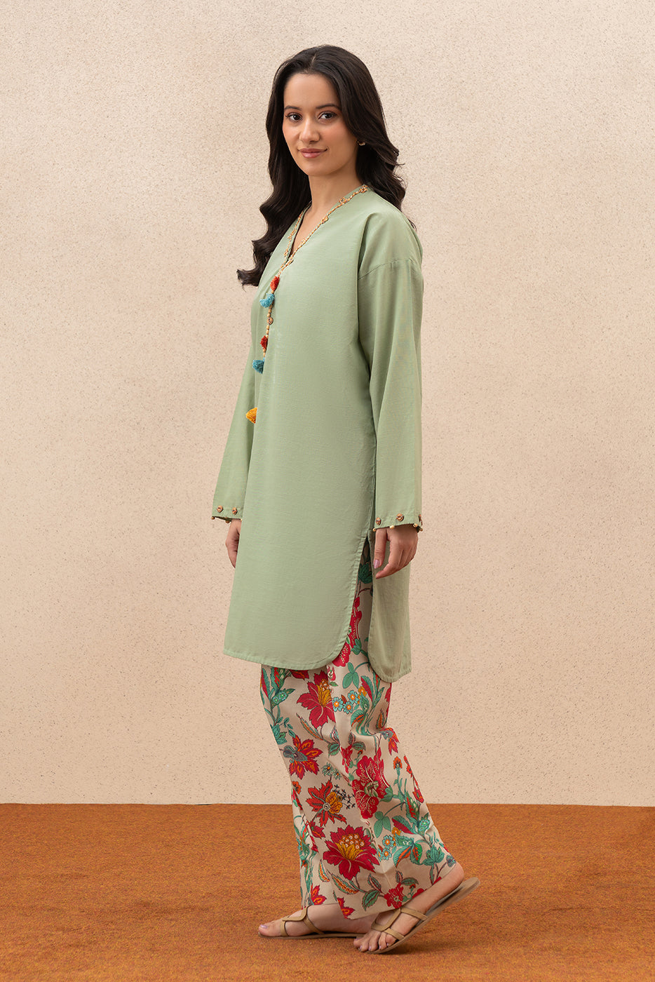 2 PIECE SOLID SLUB LAWN SUIT (PRET)