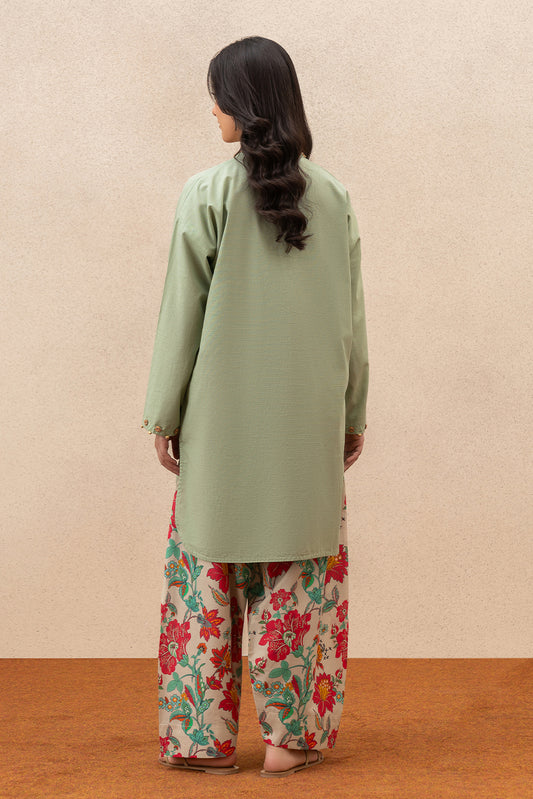 2 PIECE SOLID SLUB LAWN SUIT (PRET)