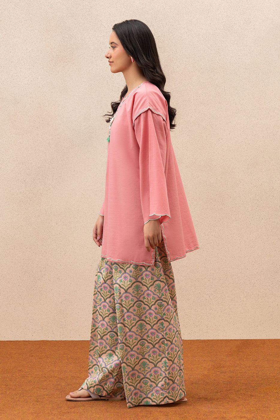 2 PIECE SOLID SLUB LAWN SUIT (PRET)