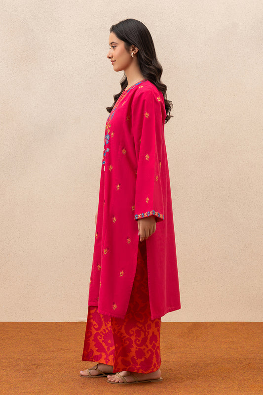 2 PIECE EMBROIDERED SLUB LAWN SUIT (PRET)