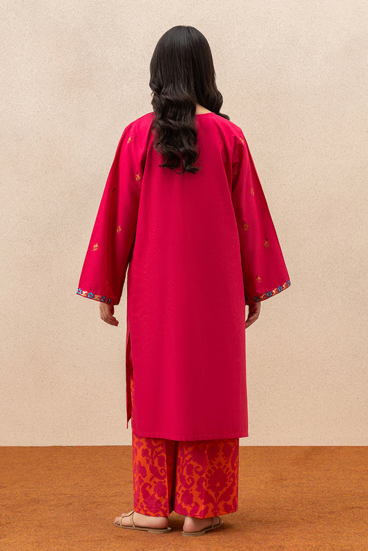 2 PIECE EMBROIDERED SLUB LAWN SUIT (PRET)