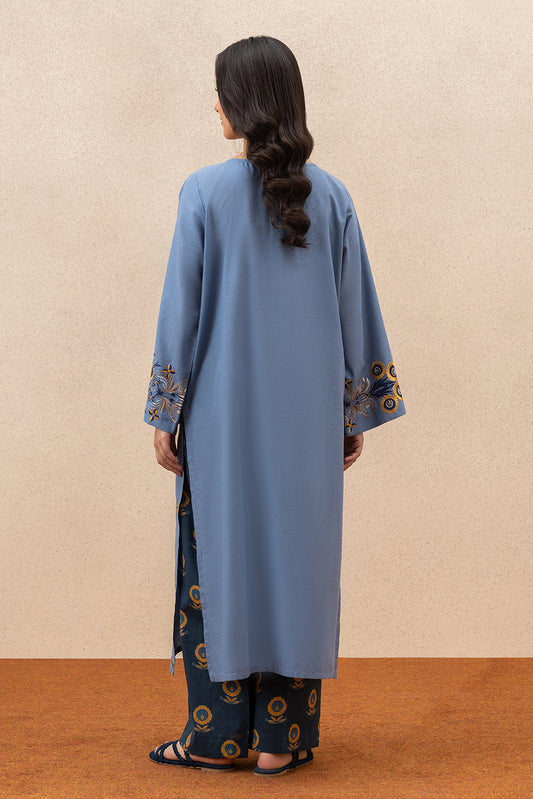 2 PIECE EMBROIDERED SLUB LAWN SUIT (PRET)