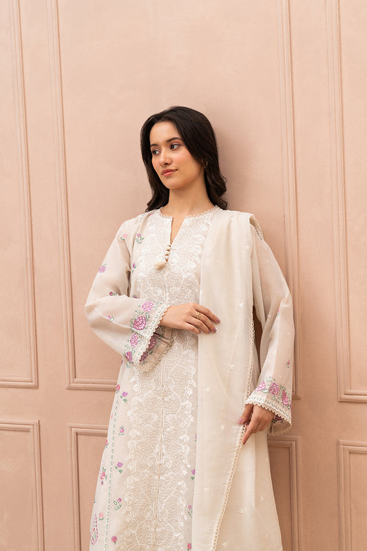 3 PIECE EMBROIDERED PAPER COTTON SUIT (HIGH CASUAL)