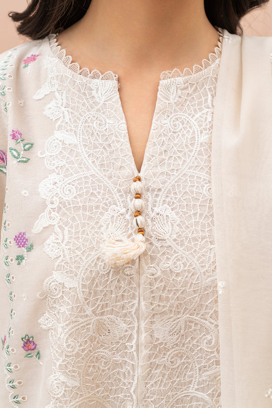 3 PIECE EMBROIDERED PAPER COTTON SUIT (HIGH CASUAL)