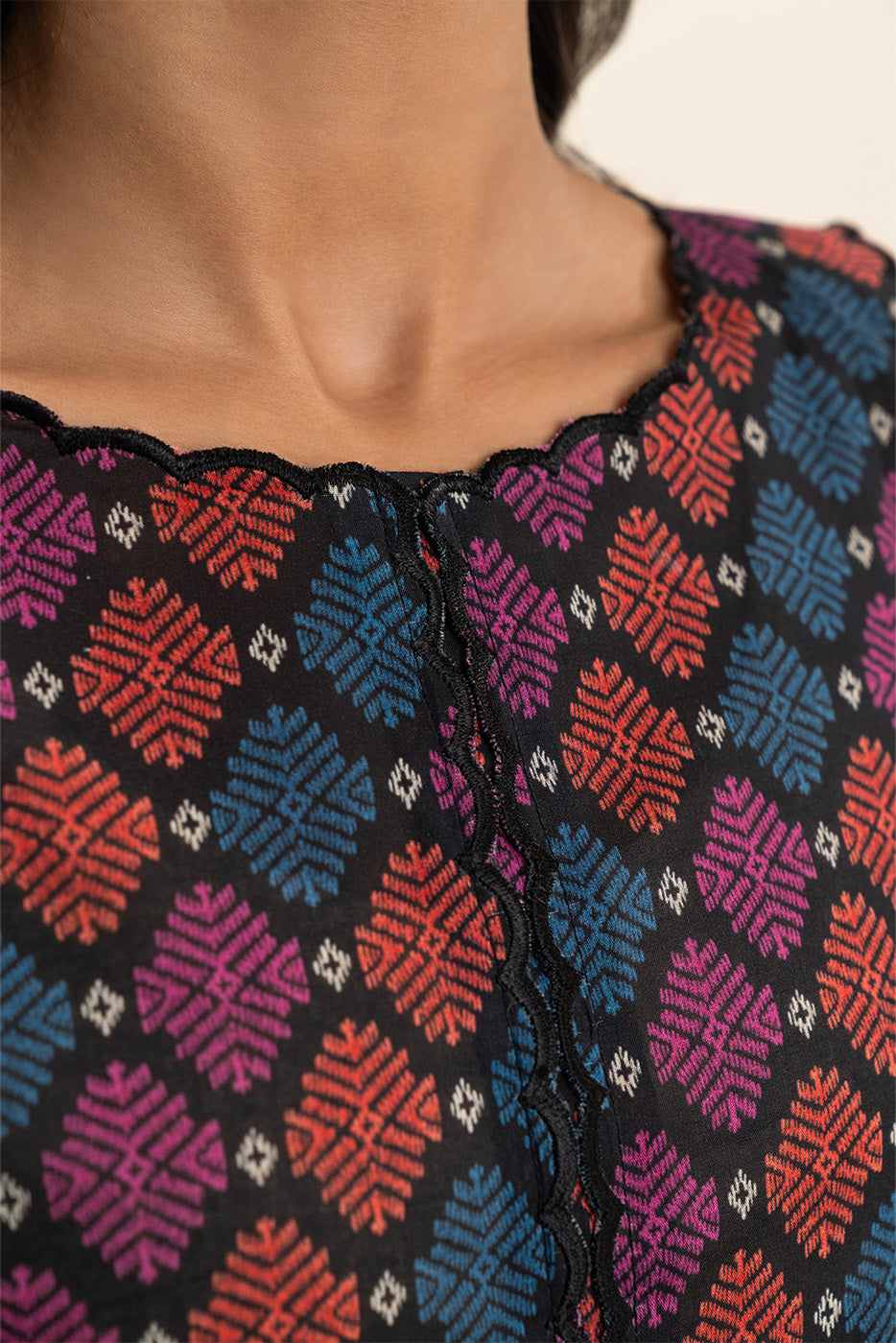 3 PIECE PRINTED LAWN SUIT-BOTANICAL SPRAY (UNSTITCHED)