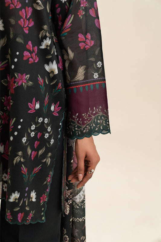 3 PIECE PRINTED LAWN SUIT-BOTANICAL SPRAY (UNSTITCHED)