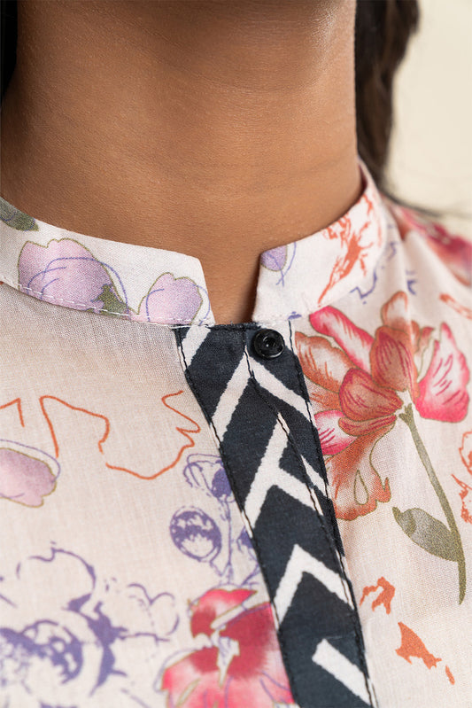 3 PIECE PRINTED LAWN SUIT-SOFT FERN (UNSTITCHED)