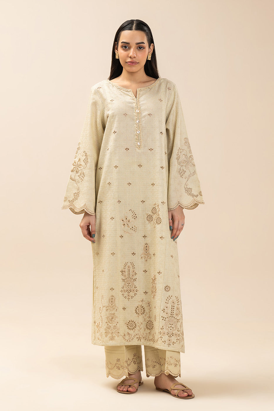 2 PIECE EMBROIDERED TEXTURED LAWN SUIT-PETAL WHISPER (UNSTITCHED)