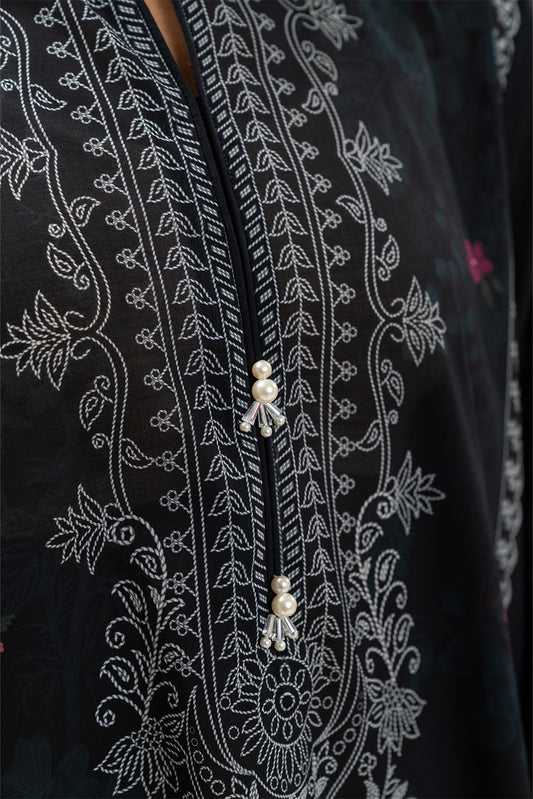 3 PIECE PRINTED LAWN SUIT-MIDNIGHT BLOOM (UNSTITCHED)
