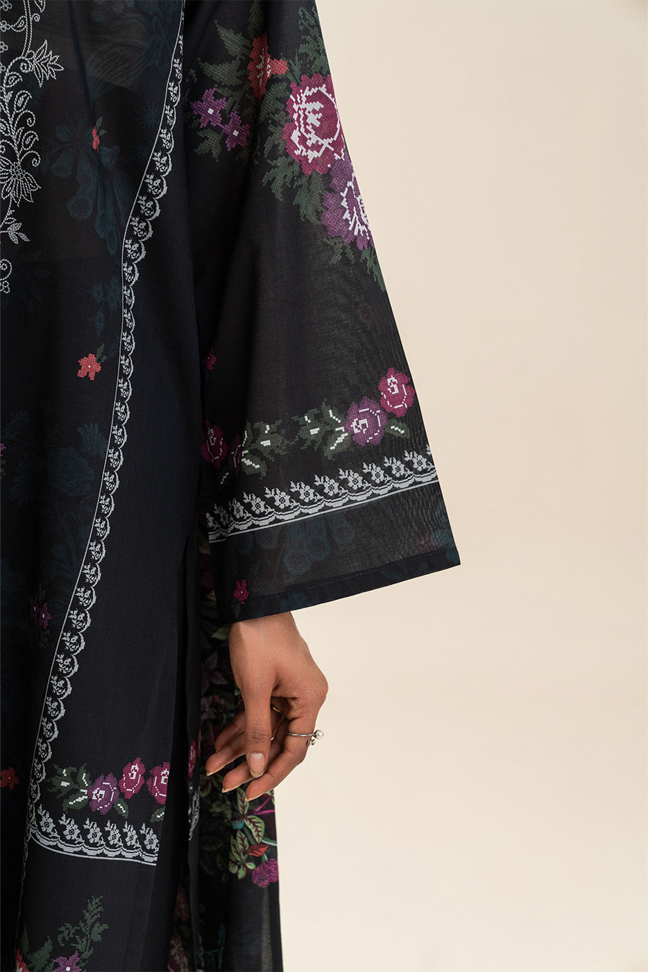 3 PIECE PRINTED LAWN SUIT-MIDNIGHT BLOOM (UNSTITCHED)