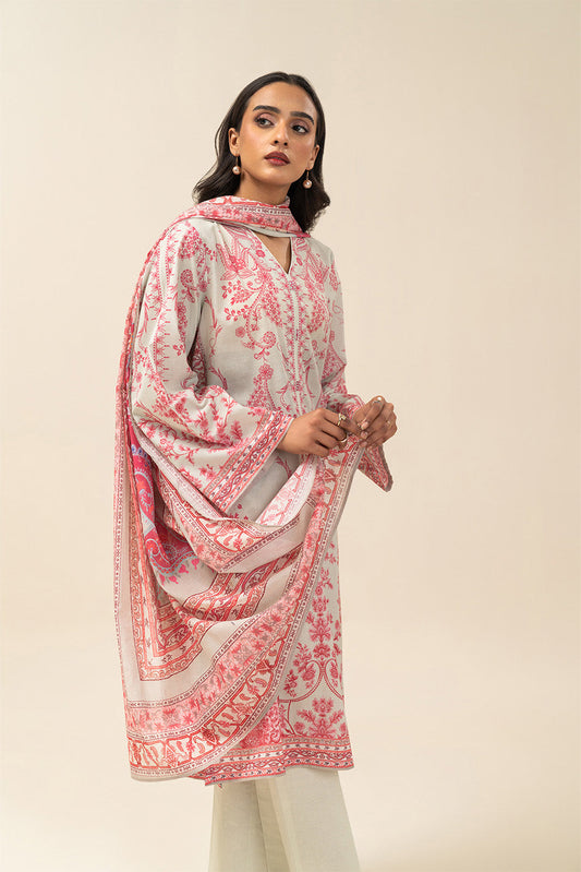 3 PIECE PRINTED LAWN SUIT-CRIMSON SUN (UNSTITCHED)