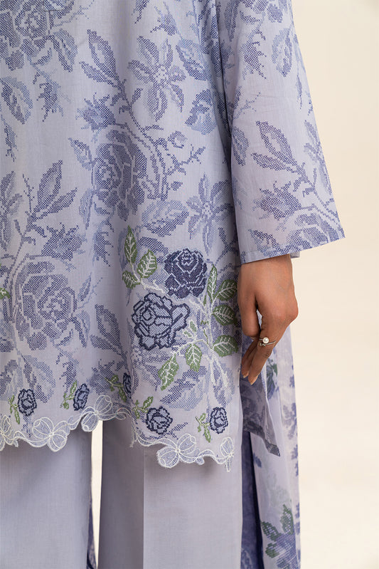 3 PIECE EMBROIDERED LAWN SUIT-LAVENDER SECRET (UNSTITCHED)