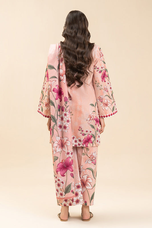 3 PIECE EMBROIDERED LAWN SUIT-FORAL SERENITY (UNSTITCHED)