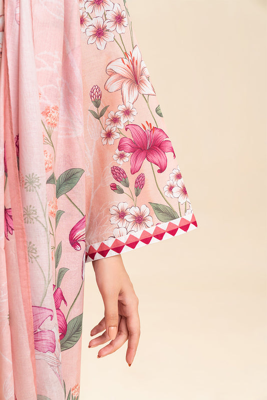 3 PIECE EMBROIDERED LAWN SUIT-FORAL SERENITY (UNSTITCHED)