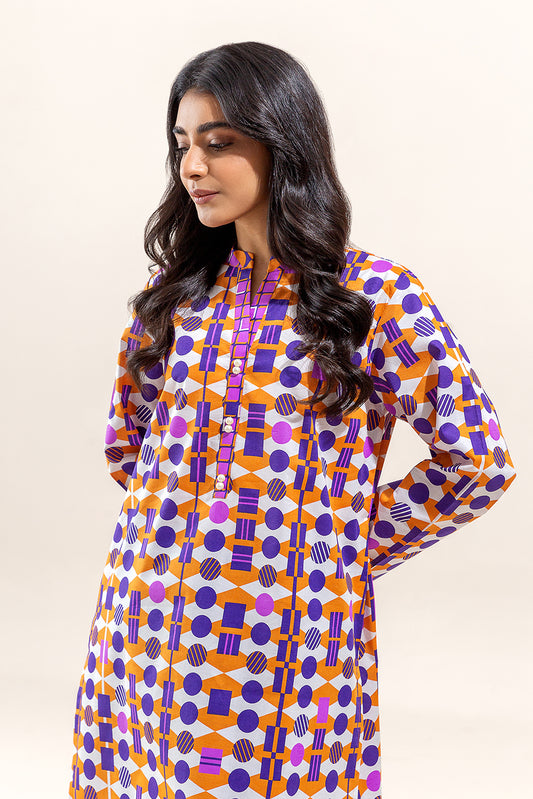 2 PIECE - PRINTED  LAWN SUIT - POLKA HUES (UNSTITCHED)