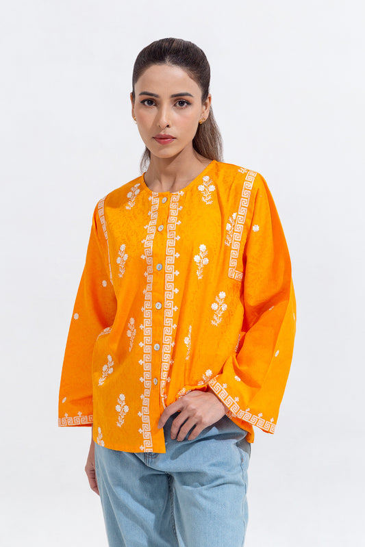 EMBROIDERED JACQUARD TOP(PRET)