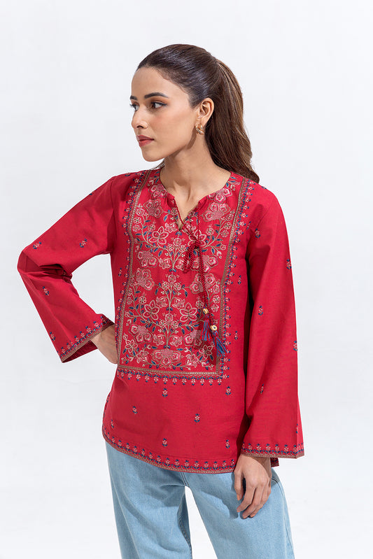 EMBROIDERED CAMBRIC TOP(PRET)