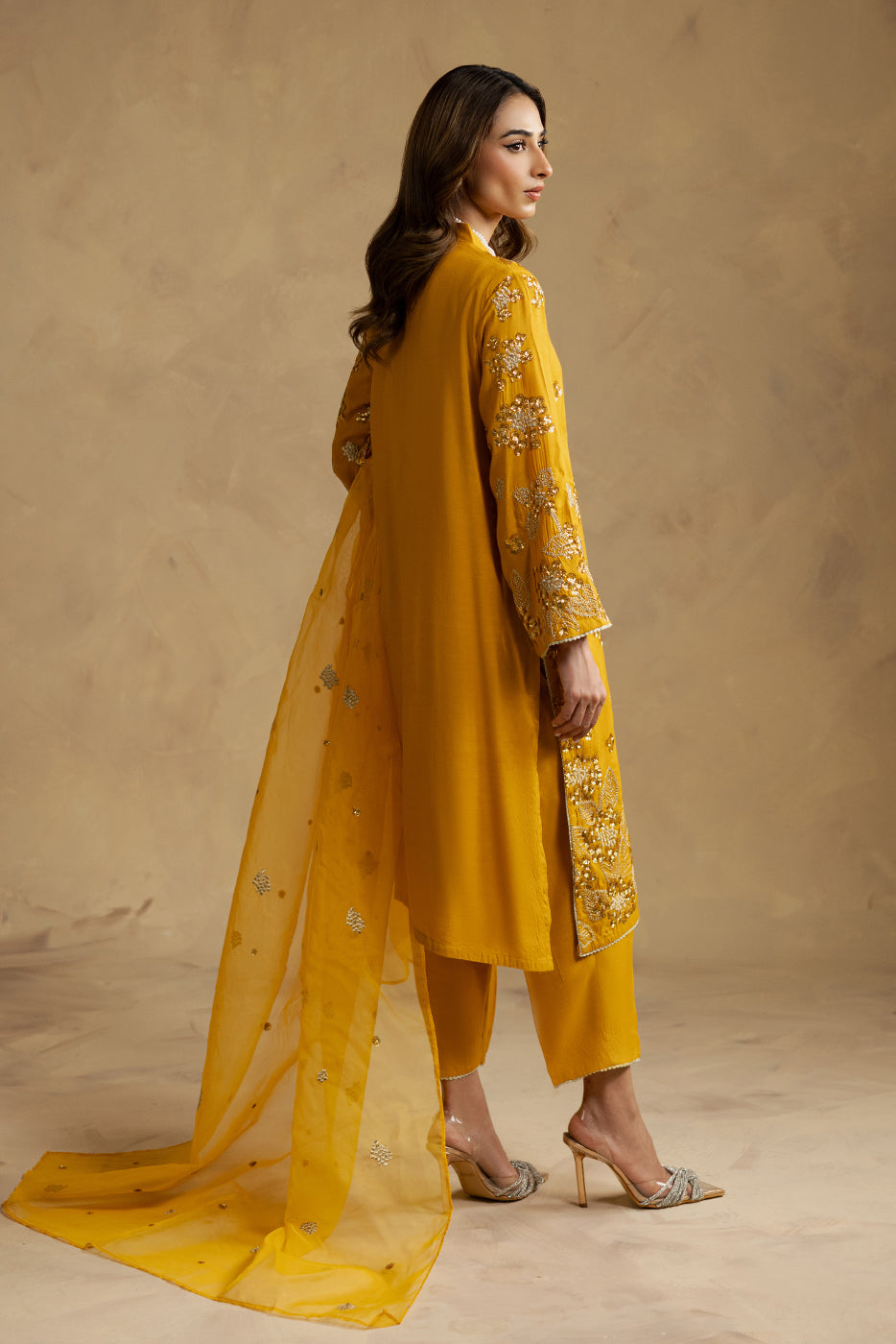 3 PIECE EMBROIDERED SILK SUIT (LUXURY-PRET)